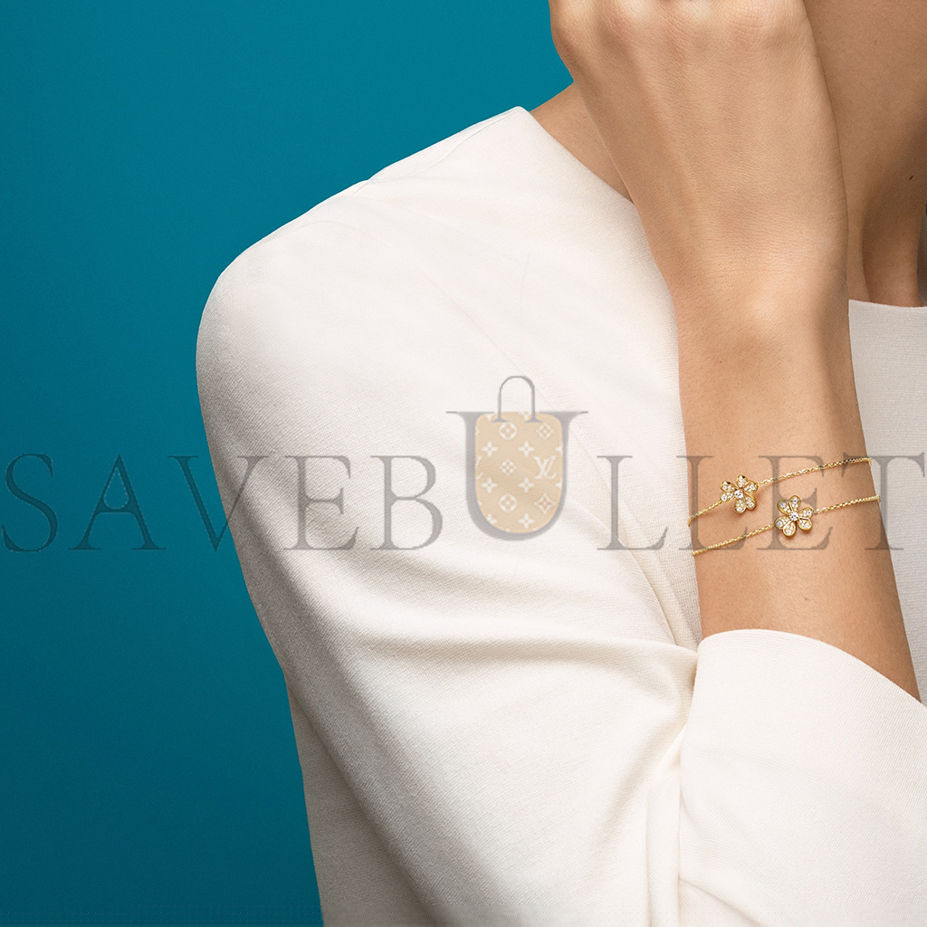 v*n cl*f arpels frivole bracelet, mini model - yellow gold, Di*m*nd  vcarp24100